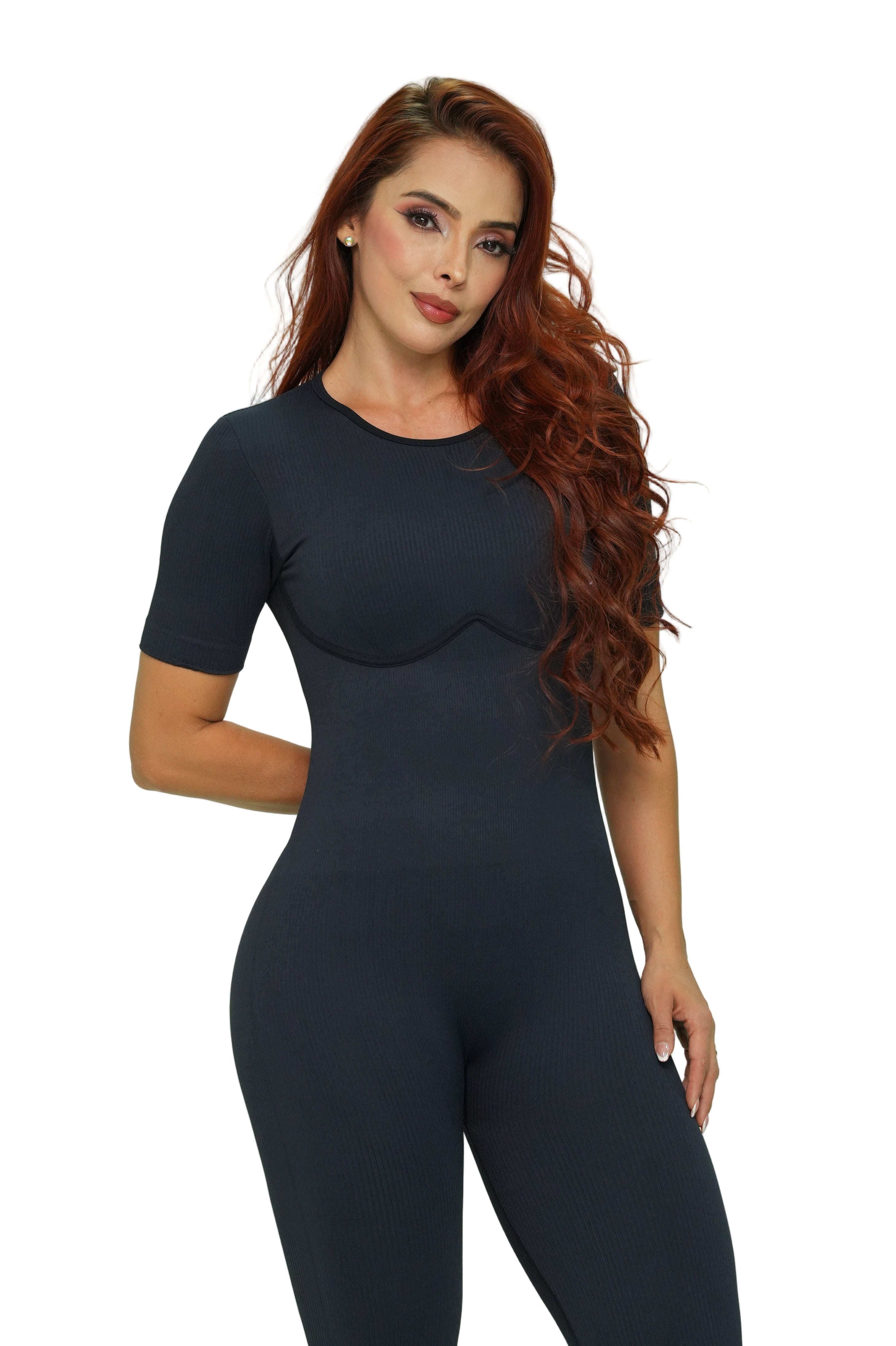 Enterizo largo manga corta sesgo Ref 438 PU