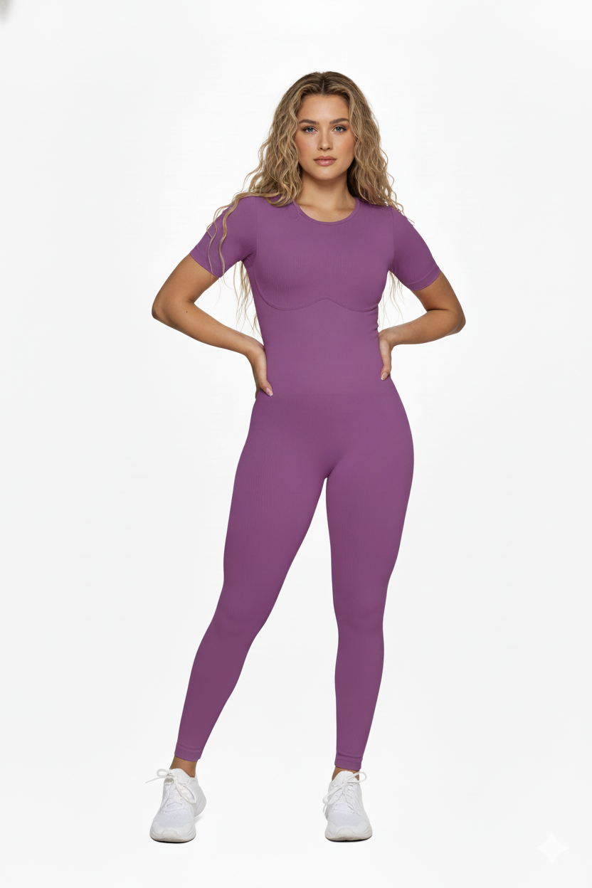 Enterizo largo manga corta sesgo Ref 438 PU