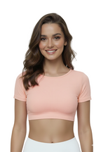 Blusa manga corta con sesgo 517