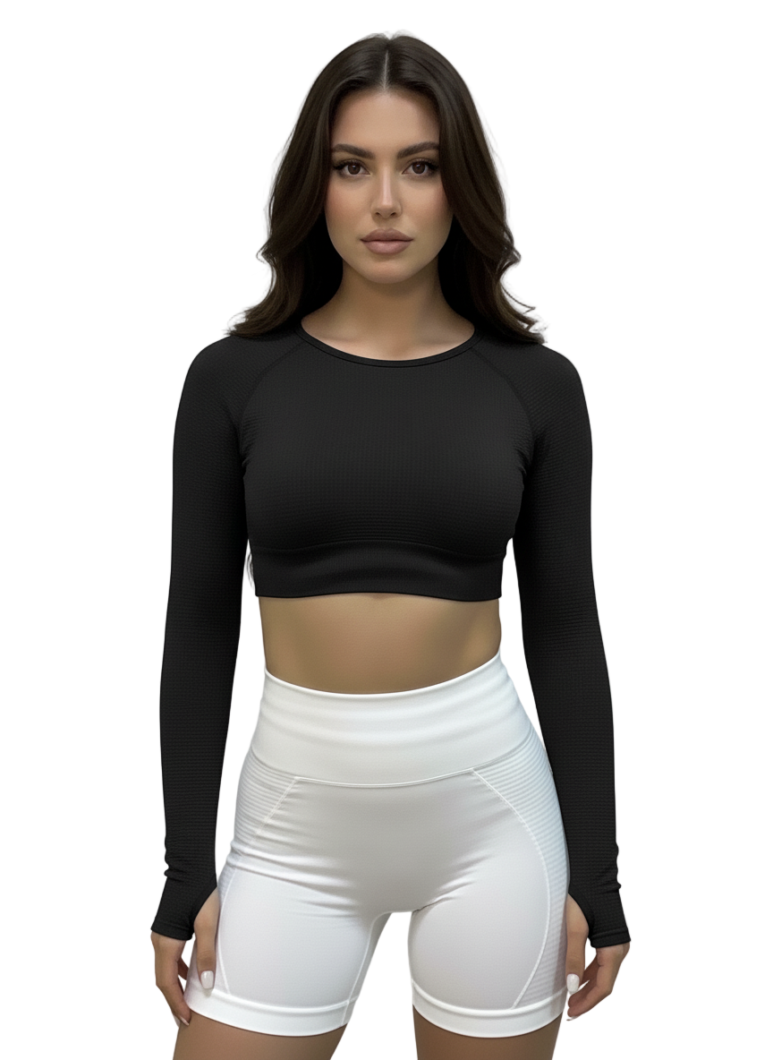 Blusa manga larga waffle 546