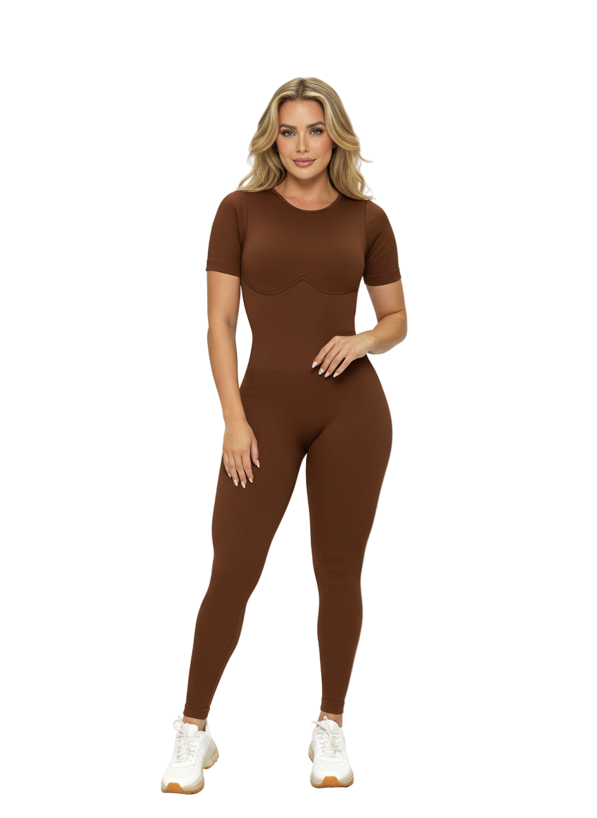 Enterizo largo manga corta lineas en faja Ref.441 PU