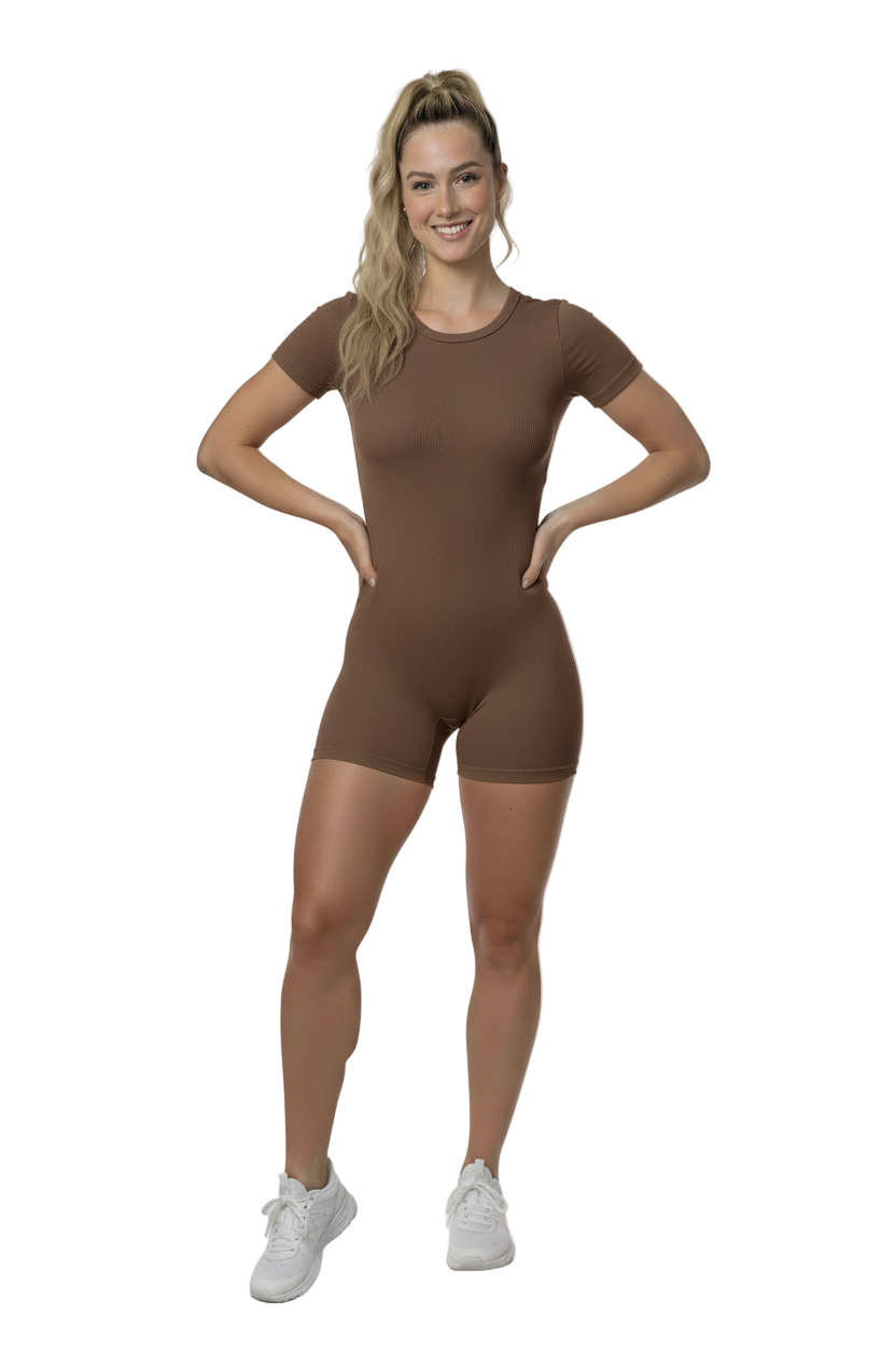 Enterizo corto manga corta lineas en faja Ref. 321 PU