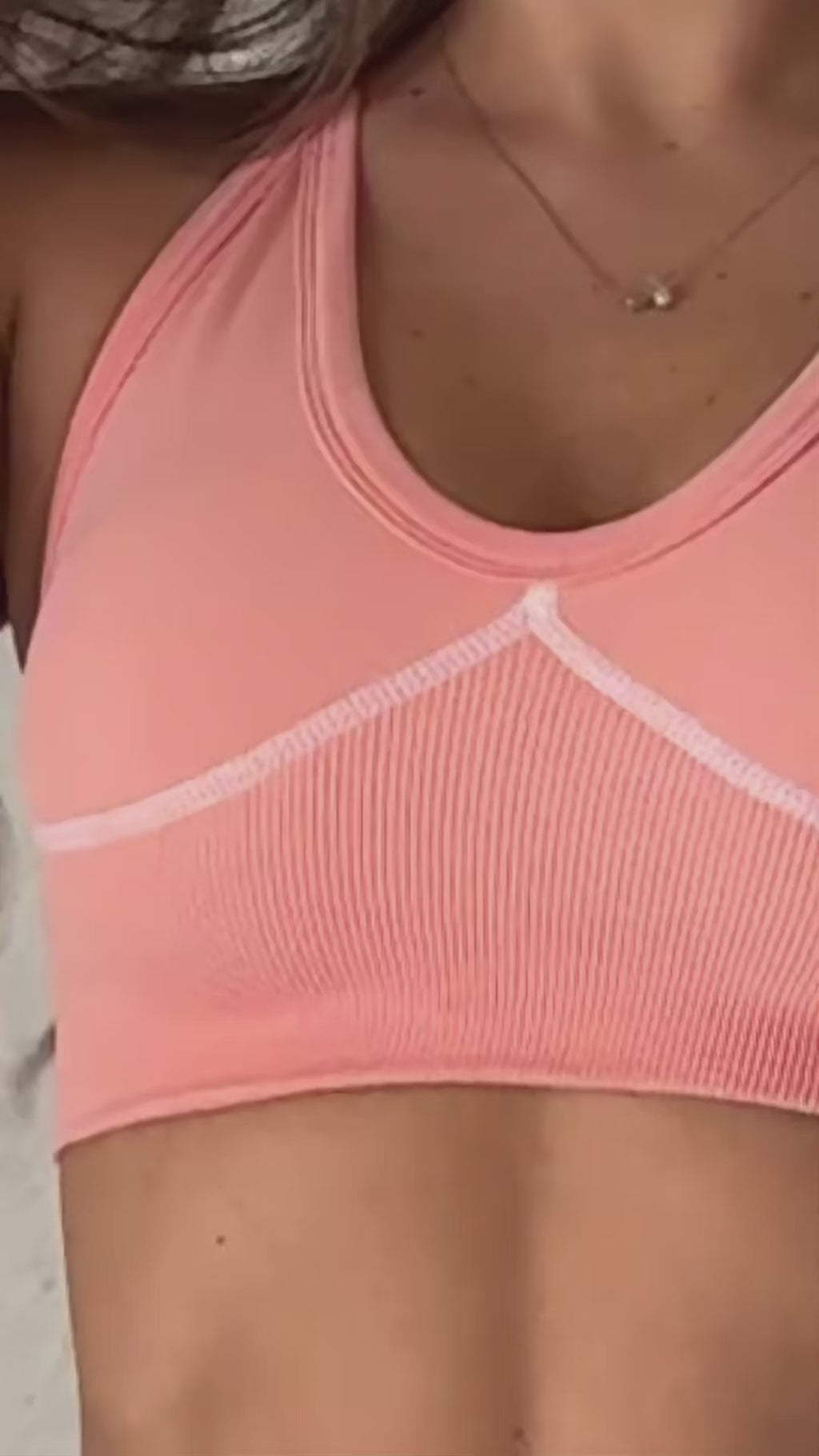 Set top tiras y leggins con costura en contraste Ref.254
